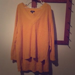 Express V-neck oversized sweater